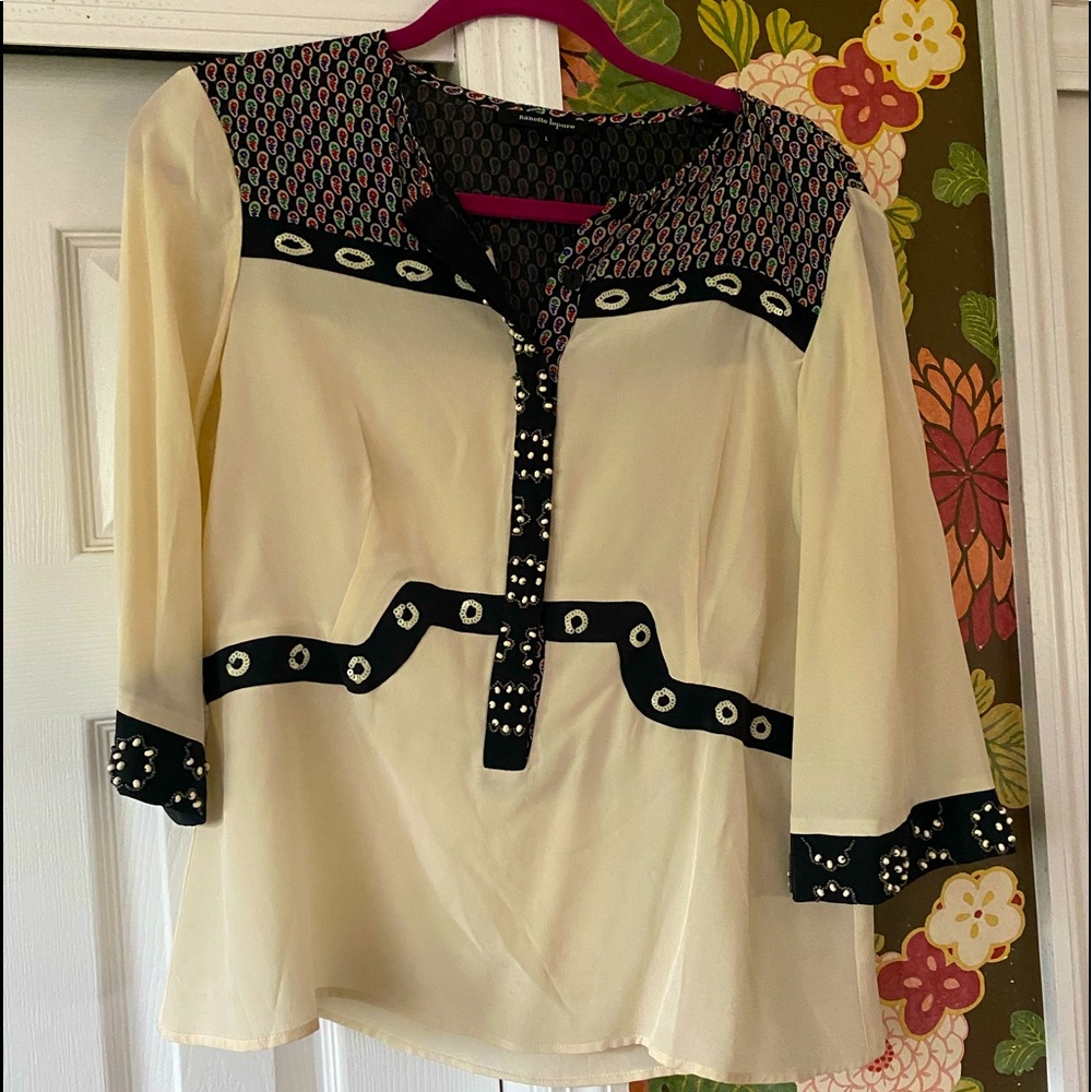 Nanette Lepore. Silk blouse, large